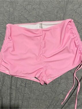 Pink Swim Shorts with Side Drawstrings